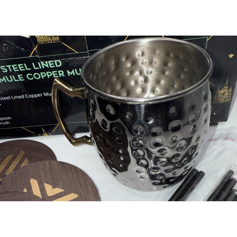 Advanced Mixology, Moscow Mule Stainless Steel Lined Copper Mugs (6 mugs) NEW